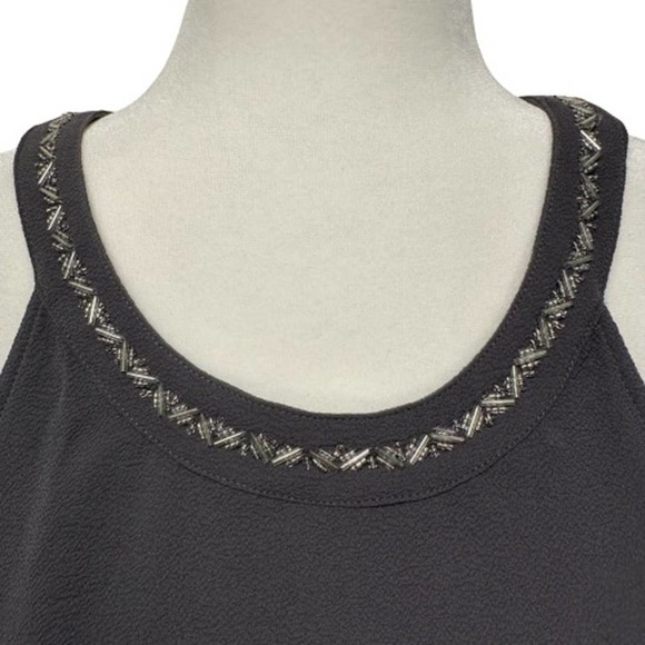 TORRID Embellished Neck Crepe Tank Top Charcoal Grey Size‎ 1/XL - Picture 5 of 9